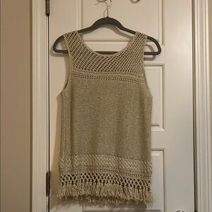 2 Lilly Pulitzer Tank Tops, white and tan.